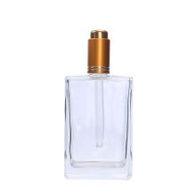 Cosmetic packaging container luxury square essential oil glass bottle with gold dropper